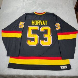 Adidas Vancouver Canucks Men's Sz 56 US Bo Horvat Signed Fly Skate Hockey Jersey